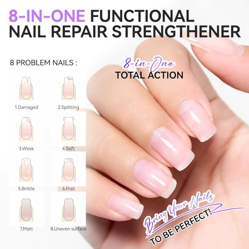 Gelike EC 8-in-1 Nail Ridge Filler & Strengthener for Damaged Nails