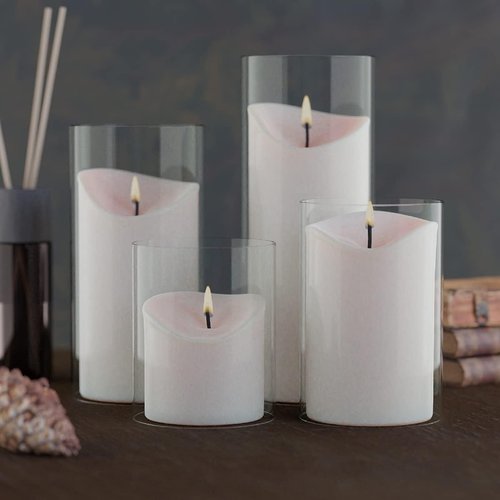 Borosilicate Glass Candle Holder - Clear Hurricane Design | 3" Diameter, 8" Height