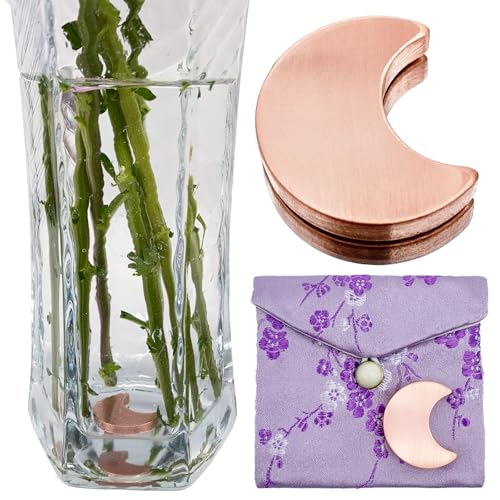 Copper Flower Food Charm for Fresh Cut Flowers - Moon Shape, 1 Pcs