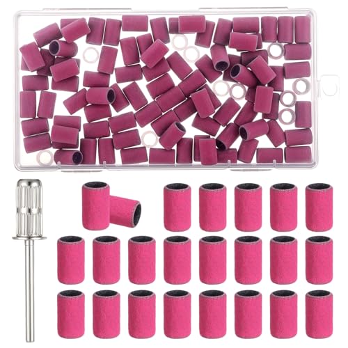 Nail Drill Sanding Bands 180 Grit with 3/32" Bit and Organizer