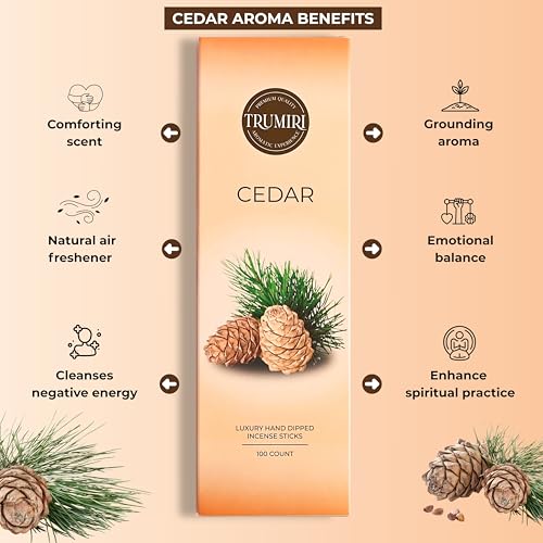 Cedar Incense Sticks - Pack of 100 - Natural & Non-Toxic Aroma