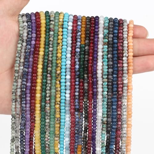 3x5mm Natural Yellow Speckled Beads - 220PCS for Jewelry Making