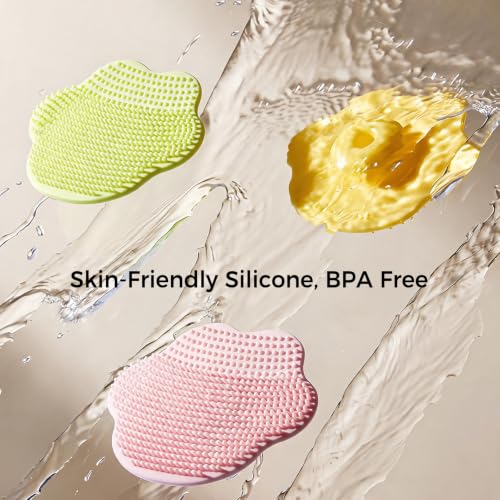 Baby Bath Brush and Cradle Cap Exfoliating Silicone Scrubber 3-Pack