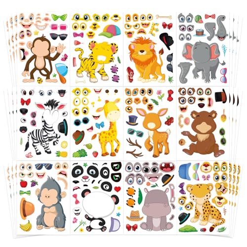 Mixed Animal Stickers for Kids - Make Your Own Safari Faces