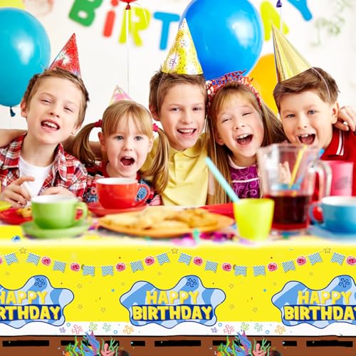 JU XIN Yellow Tablecloths for Birthday Parties | 2 Pcs, 70.8 x 42.5 Inch