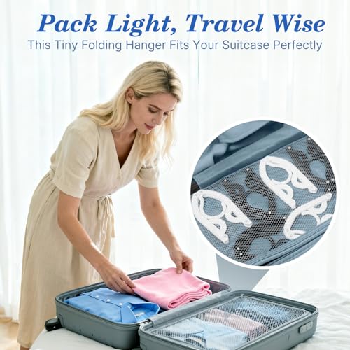 HOUSE DAY Foldable Travel Hangers - 10 Pack, Black Compact Clothes Hangers
