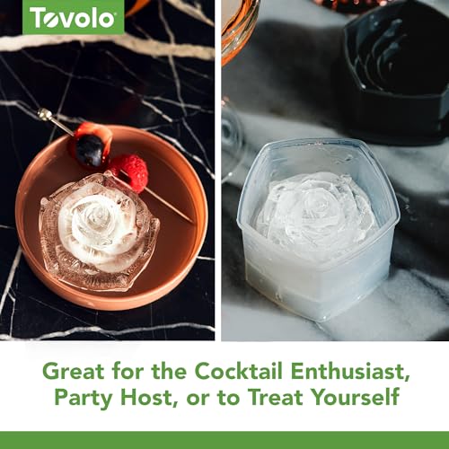 Tovolo Rose Ice Cube Molds Set of 2 - Slow Melting Silicone