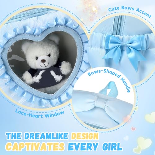 Kawaii Girls Backpack with Heart Window - School Bookbag for Ages 6-12