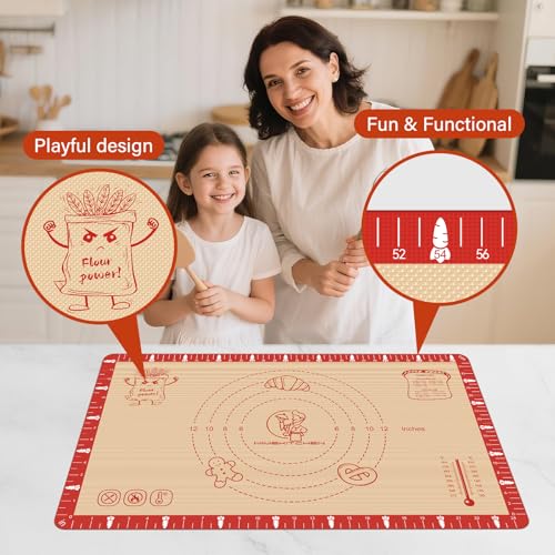 Extra Thick Silicone Baking Mat - 26x16 Inch Non-Stick Pastry Mat