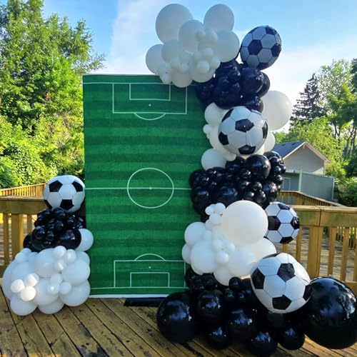 22-Inch Metallic Soccer Foil Balloons - 6 Pack for Sports Theme Parties