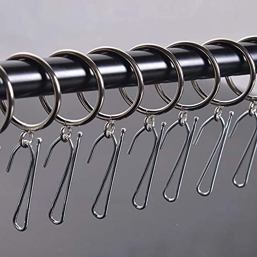 60 Pack Stainless Steel Pinch Pleat Curtain Hooks - 2.65"