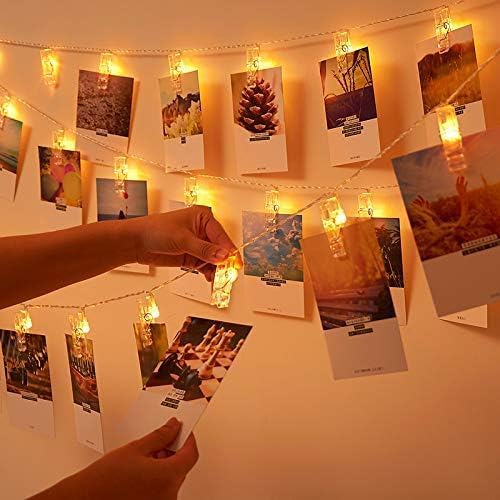 Skiennix LED Fairy Twinkle Lights - 20 Photo Clip String Lights for Indoor/Outdoor Decor | Perfect for Parties & Festivals