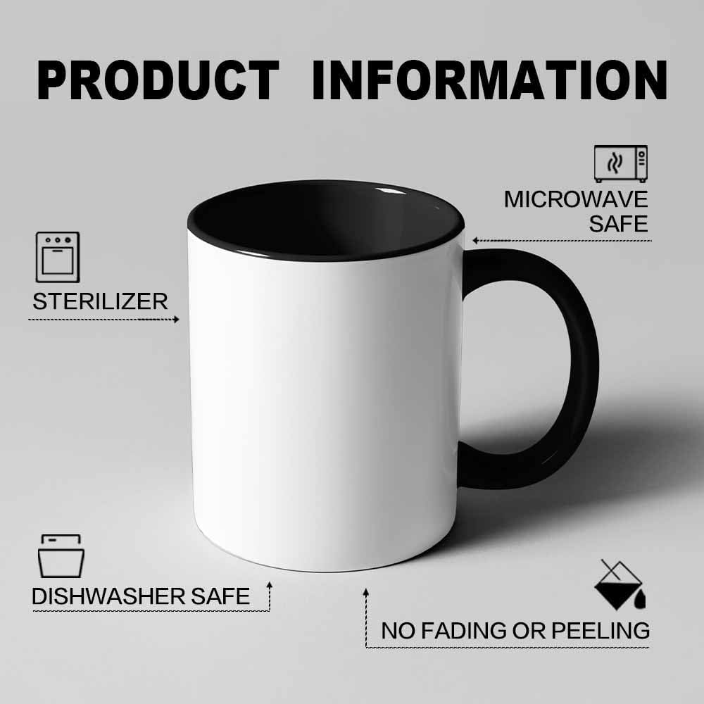 Skiennix Custom Photo Mug - Personalized 15oz Ceramic Coffee Cup for Men, Women & Family