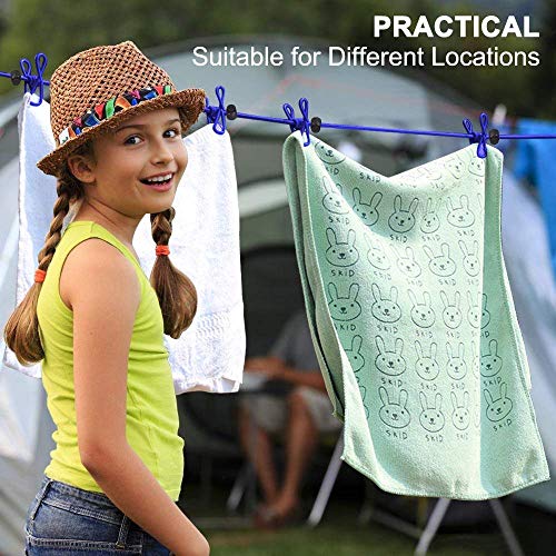 Portable Clothesline with 12 Clothespins - Travel Laundry Solution