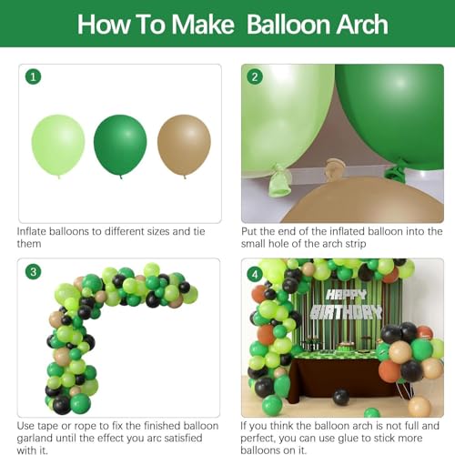 Pixel Miner Birthday Balloon Arch Kit - 121 Pcs Party Set