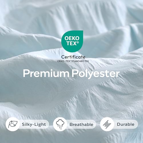 JELLYMONI Seersucker Pillowcases - Baby Blue, 12" x 20" (Pack of 2)