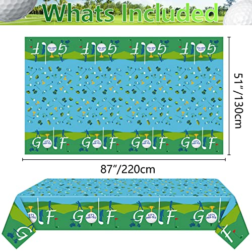 Golf Party Tablecloths - 2 Pack Disposable Rectangular Covers