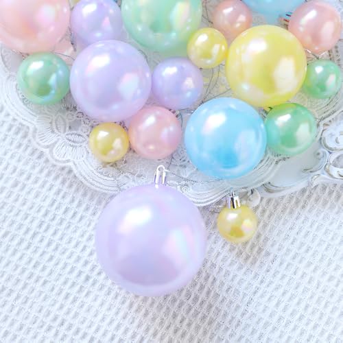 Pastel Christmas Tree Ornaments Set - 45 Shatterproof Holiday Decorations