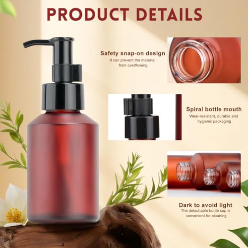 200ML Frosted Glass Wine Red Soap Dispenser with Black Pump - Refillable Lotion Bottle for Bathroom & Kitchen