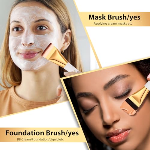 Banidy Flat Foundation Brush & Spatula for Liquid Makeup (2 Pack)