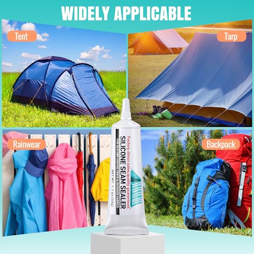 2 Pcs Tent Seam Sealer Waterproof Fast Dry Clear Sealant for Tents, Tarps, Awnings