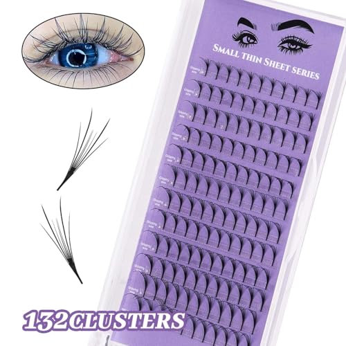 Dadongua DIY Lash Clusters 132pcs Natural Manga Eyelash Extensions 8-15mm