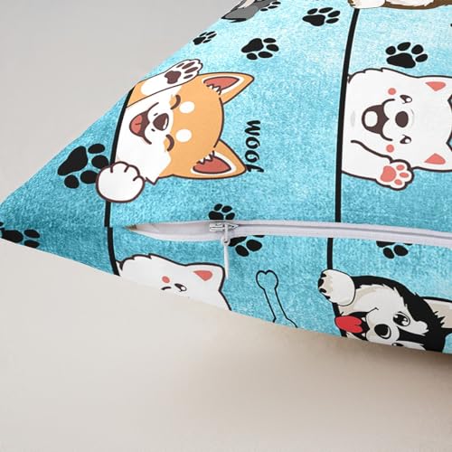 Manfei Cute Dog Double-Sided Pillow Covers, 18"x18" Pack of 2