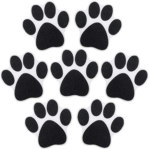 Mudder 20 Pcs Non-Slip Bathtub Paw Stickers - Black Adhesive Shower Treads
