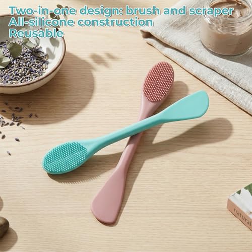Dual-Ended Silicone Facial Cleansing & Mask Applicator Brush (2 Pcs)