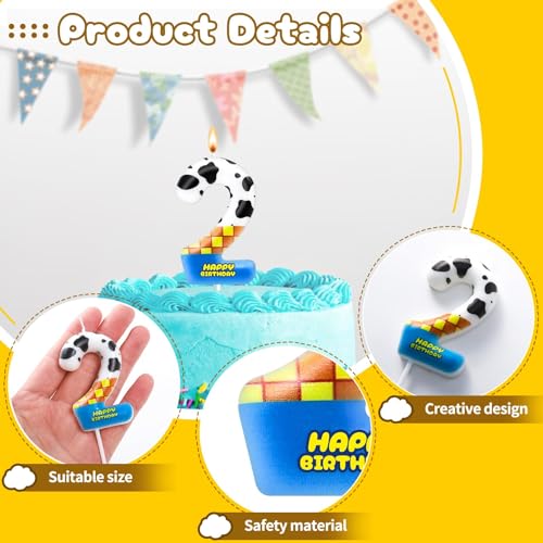 Cartoon Number 2 Birthday Candle Topper for Kids' Cakes