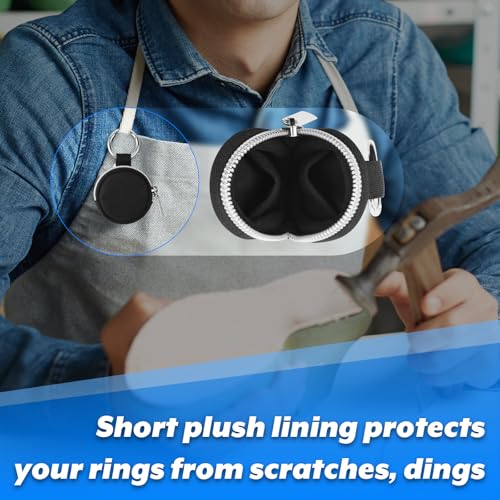Homakover Portable Ring Organizer Case - Black Keychain Jewelry Holder