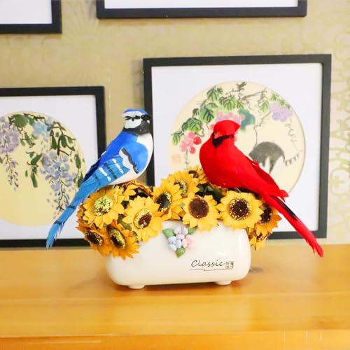Set of 3 Realistic Artificial Birds for Christmas Decor