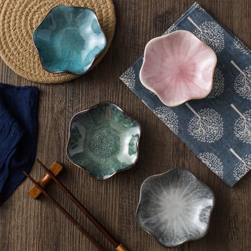 Lotus Leaf Ceramic Jewelry Dish - Starry Sky Blue Trinket Tray for Rings