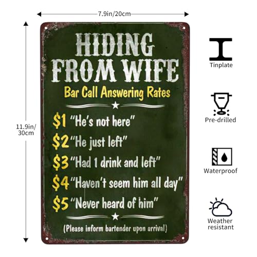 Funny Retro Metal Sign for Home & Bar Decoration - 8x12 inch
