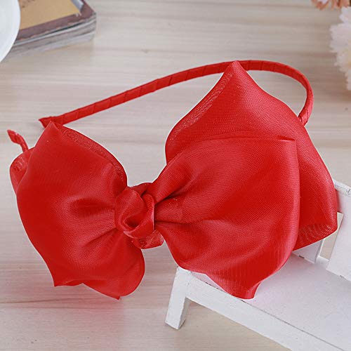 WLBON Red Bow Headband Hair Hoop for Halloween, Christmas and Party Costumes