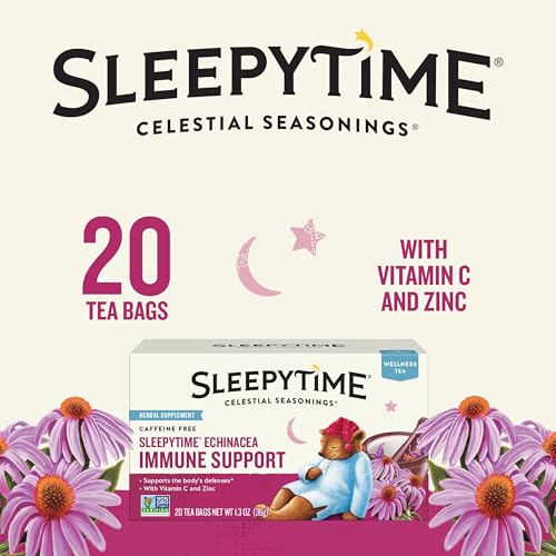 Celestial Seasonings Sleepytime Echinacea Immune Boost Tea - 20 Caffeine-Free Bags - Variation Included