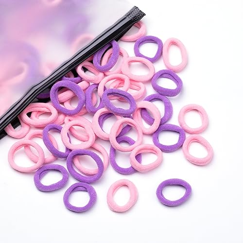 Zingso Mini Hair Bands for Girls - 100PCS Soft Elastic Hair Ties