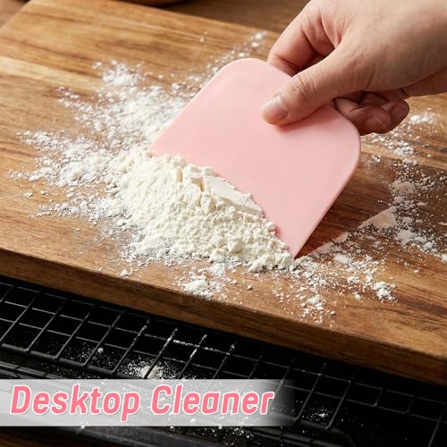 5-Pack Plastic Bench Scraper Set for Baking & Dough Handling