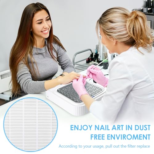 BLUETOP 2-Pack Reusable Nail Dust Collector Replacement Filters