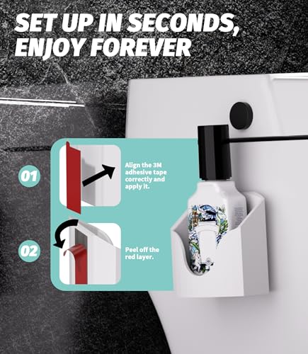 White Toilet Spray Holder for Poo Pourri | 1-4 fl oz Adhesive Organizer