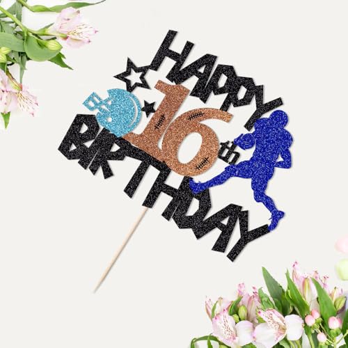 Football 16th Birthday Cake Topper - Premium Sports Decoration