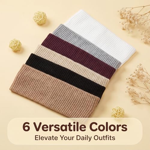 6 PCS Wide Headbands for Women - Non-Slip Boho Elastic Hair Bands