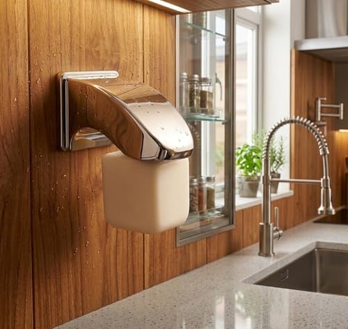 LENITH Magnetic Soap Holder - Stylish Silver Design for Dry Storage