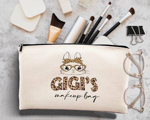 Gigi Makeup Bag Leopard Travel Cosmetic Pouch for Grandma Gifts