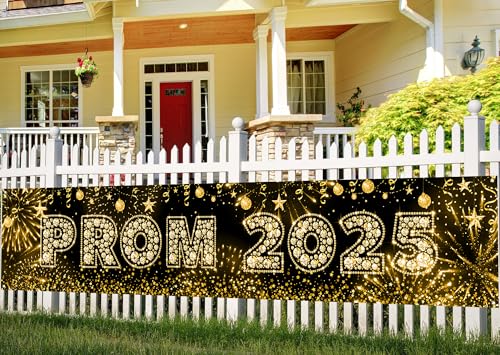 Class of 2025 Graduation & Prom Banner Gold Party Decoration Backdrop