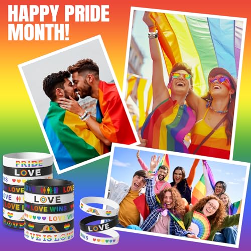 Rainbow Silicone Wristbands - LGBTQ Pride Bracelets for Parades