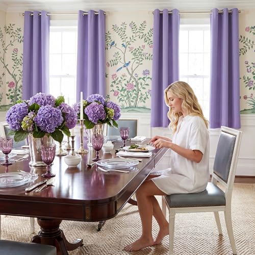 NICETOWN Lavender Purple Blackout Curtains - 42" x 63", Set of 2 Panels