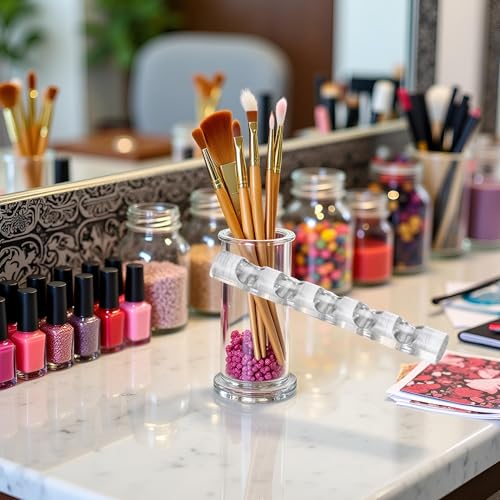 Transparent Acrylic Nail Brush Holder and Pen Rest Stand