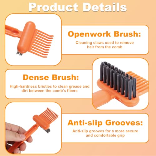 Penitue 2-in-1 Hair Brush Cleaner Tool and Comb Rake (2 Pack)