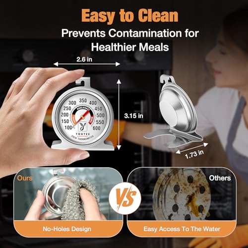 Youtex 2-Pack Stainless Steel Oven Thermometer for Baking, Grilling & Smoking
